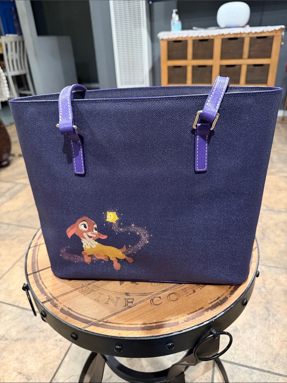 Dooney & Bourke Purple Illustrated Storybook Tote - Picture 2 of 6